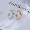 Wedding Rings Xingyunday Star For Women Flower Water Drop Adjustable Ring Inlaid Zircon 2-Color Jewelry