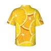 Men's Casual Shirts Short-sleeved Shirt Textures Lemon Slices Bright T-shirts Polo Tops