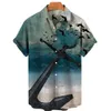 Мужские повседневные рубашки Unisex Retro Hawaiian Plus Size Sailboat Compass Marine 3D Print Loose Rothereve 230421