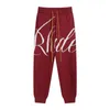 Fashion American Brand Rhude Tricot Floral Lettres Hip-Hop High Street Loose Pantalon For Men and Women