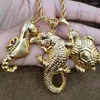 Pendentif Colliers 3pcs Animal avec chaîne de 60 cm éléphant crocodile dauphin charmes bijoux à bricoler soi-même collier accessoire clé