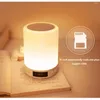 Nocne światła LED Dotknięcie światła sterujące z budzikiem Smart Bluetooth kompatybilny z Bluetooth Głośnik Kolorowa lampa TF Karta Aux Kabel MP3 Prezent