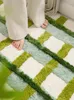 Carpets Handmade 3D Tufting Decorative Area Rug Grass Green Color Nordic Style Home Collection Carpet Thick Floor Mat