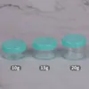 Récipients cosmétiques en plastique vides transparents rechargeables avec couvercles colorés Bouteilles d'échantillons de maquillage Pots d'échantillons en plastique acrylique pour crèmes cosmétiques Maquillage 3g / 5g / 10g