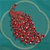 Normal Size Peacock Brooches For Women Rhinestone 4-color Beauty Bird Party Office Brooch Pin Gifts GC2057