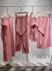 Pantalones de dos piezas para mujer ALSEY Miyake plisado limitado rosa diseño irregular trajes otoño estético streetwear conjuntos de vestido de cintura alta