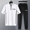 Men s Tracksuits Sets Summer Tracksuit Thin T shirts and Pants Keep Cool Men Clothing 230421