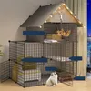 Cat dragers moderne kooien huis binnensoor super grote vrije ruimte nest villa woonkamer balkon huis luxe leeg