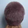 Trapper Hats Ryssland Lady Winter Real Fur Hat Warme Sticked äkta Rex Rabbit Fur Hat Top Natural Fox Fur Bomber Caps Rex Rabbit Fur Cap 231120