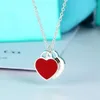 Tiffanylris ewelry halsband s sier t emalj kärlek halsband enkel avancerad känsla hänge krage kedja gåva till flickvän