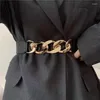 Ceintures femmes mode élastique doré argent métal taille haute qualité Stretch Cummerbunds dames robe manteau boucle ceinture