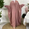 Ropa étnica Ramadán Botón abierto Abaya Dubai Cardigan Árabe Musulmán Hijab Vestido Islam Batwing Abayas para mujeres Kimono Femme Musulman Kaftan