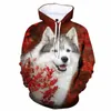 Felpe con cappuccio da uomo Simpatico Siberian Husky 3d Stampa Uomo/Donna Laxity Felpa con cappuccio Casual Pullover oversize Felpa moda Abbigliamento uomo