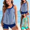 Menas de banho feminina Padrão de verão feminino Biquíni Tankini Tankini Trendy Casual Conjunto de roupas de banho femininas de férias S-6xl 230421