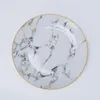Płytki pełne zestaw wzorzyste szklane obiad serwowy Ceramiczny Złoty luksus pod świecznikiem marmur pratos oa50ps