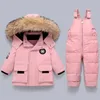 衣料品セットQaoerde Boy Coat 2PCSセット子供をジャケットダウン冬の女の子スノースーツファーカラーウォームキッズパーカー