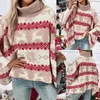 Women's Sweaters Red Loose Tunic Sweater Neck Batwing Sleeves Pullover Tops For Women Quarter Zip Mock Men's