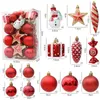 Decorações de Natal 2029 pcs bolas de árvore vermelho doces pendurado ornamento grandes pingentes conjunto para casa natal navidad ano 231120