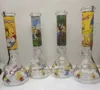 Nargile beher bong glassbong 13.78 "basılı bongs su borusu ile