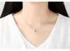 Classic Pendant Necklace S925 Silver Luxury Four Claw 3A Zircon Twisted Chain Halsband Europeiska kvinnor Fashion Collar Chain Wedding Party High End Jewelry Gift