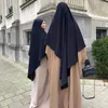 Abbigliamento etnico Dubai Turchia Foulard tinta unita Hijab Ramdan Eid Donne musulmane Un pezzo Jilbab Jubha Hijab islamico Preghiera musulmana