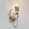 Lampa ścienna amerykańska francuska pasterska vintage stare stary drewno w salonie do jadalni sypialnia dekoracyjne światło