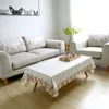 Housses de chaise dentelle canapé serviettes anti-dérapant accoudoir serviette coussin coussin dossier couverture 3 places carré nappe 4 saison fleur