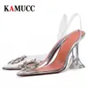 Robe chaussures de luxe femmes pompes transparents talons hauts sexy bout pointu slip-on fête de mariage marque chaussures de mode pour dame taille 34-43 231121