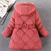 Jackets 5 6 8 10 12 Years Winter Girls Jacket Fur Collar Keep Warm Fashion Princess Coat Hooded Zipper Windproof Outerwear Kids Clothes 231120