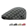 ベレー帽秋の帽子帽子cap men british forthish folad plaid beret gatsby painters hats sboy caps for for