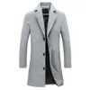 Mens Wool Blends Overcoat Coat Outwear Long Sleeve Trench Coats Jacket Stylish Elegant Pocket Winter Slim Men 231120