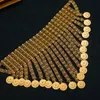 Bröllop smycken set dicai lyx set av hög kvalitet kurdisk mynt guldpläterad hänge bred halsband lång axelkedja kombination 230420