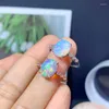Cluster Rings 11 9mm Natural Opal Ring 925 Sterling Silver Gemstone Jewelry for Women Wedding Engagement Present