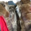 女性Sダウンパーカーマオマコン冬の女性本物の毛皮のコート天然アライグマの裏地ジャケットロングフード付き厚い暖かい黒231120