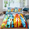 Bedding Sets Surf Duvet Capa Conjunto de férias no Havaí de Praia para Mulheres Adultas Meninas Tropicais Consolador de Poliéster Botânico