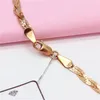 Chains 585 Purple Gold Plated 14K Rose Soft Chunky Necklace For Men And Women Style Stacked Charm Hip-hop Party Jewelry