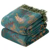 Blankets Japanese throw blanket cotton doublesided sofa cover Nordic cushion casual bed all season thin quilt 231120