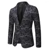 Costumes pour hommes Lettre florale Casual Blazer Jeunes Slim Mode Personnalisé Simple Boutonnage Costume Veste Stage Party Performance Robe