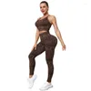 Active Sets European And American Snake Pattern Sports Set Women's Breathable Sexy Yoga Bra High Waist Hip Lifting Fitness Pants