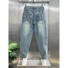 Herr jeans foufurieux rippade män kläder lösa sträcka hög midja manliga denim byxor överdimensionerade vintage jean byxor harajuku 231121