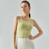 Luluwomen Yoga Ribbed vest Casual fitness Running yoga vest with chest pad tops