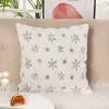 Pillow Case Sequin Snowflake Fur Decorative Cushion Christmas Bed Room Pillowcases Decoration Sofa Throw Covers