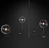 Ljuskronor Glass Globe Modern Retro LED BALL CLEAR MATCH CHROME SVART PENDANDLIGHTER Bedroom vardagsrum Matlampor