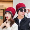 Bandanas gorro de inverno para homens, cachecol de lã feminino, malha quente, lã grossa, aquecedor de pescoço, máscara de balaclava, gorros