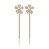 Kvinnor lång tofs dingle örhängen koreansk söt fjäril strass örhänge elegant geometrisk hängande örhänge smycken nya