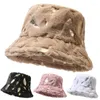 Bérets Mode Bronzage Plume Épaisse Chapeaux De Seau En Peluche Pour Femmes Casquette De Pêcheur Chaud Panama Casquettes Doux Velours Fourrure Bassin Chapeau Bonnet