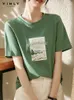 T-shirt feminina Vimly Summer Summer Camise