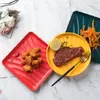 Assiettes Assiette en céramique émaillée colorée Ménage Couleur unie Dîner El Pasta Western Steak Vaisselle créative