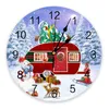 Horloges murales noël camping-car bonhomme de neige renne pin PVC moderne décor à la maison salon bureau autocollants montre numérique