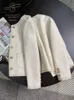 Vestes pour femmes, petit manteau parfumé, automne-hiver, mode coréenne, blanc cassé, Style court français, hauts en Tweed, 231120